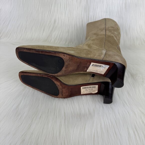Women's Cole Haan Fedora Genuine Suede Low Heel Calf Boots Bootie Sz 9B Tan - Picture 7 of 13